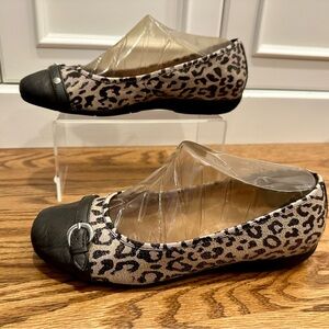 ABEO Biosystem Taryn Leather Leopard Animal Print Ballet Flat, Arch Support, 9